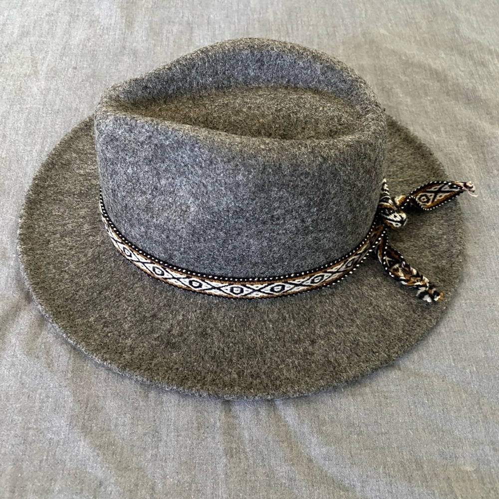 Gray Wool Fedora Hat - image 2